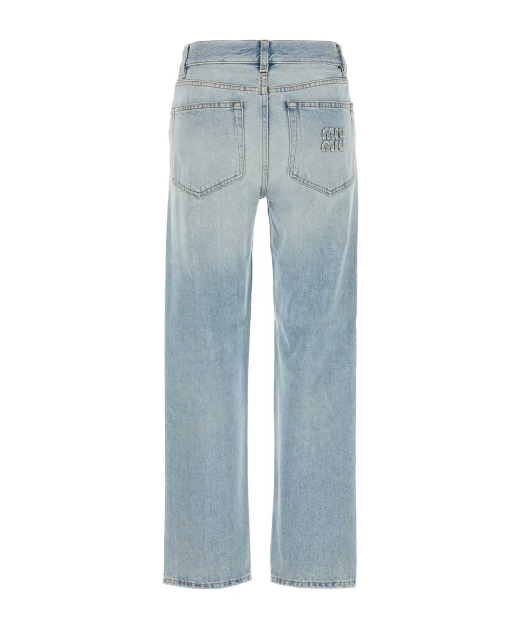 Miu Miu Logo-Detailed Denim Jeans
