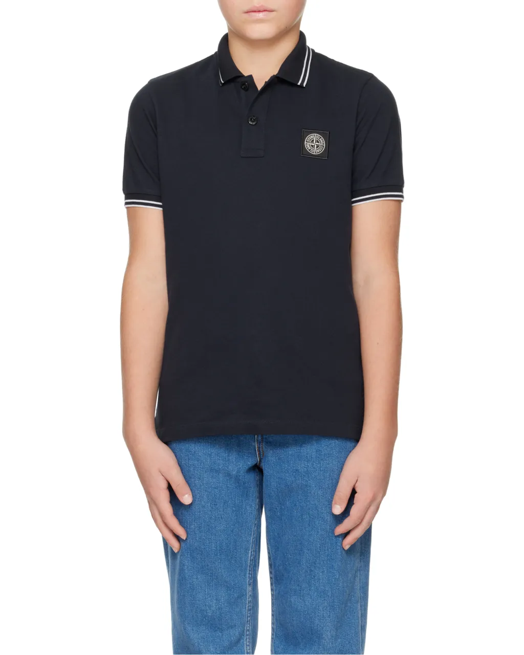 Stone Island Junior Compass-Patch Short Sleeved Polo Shirt