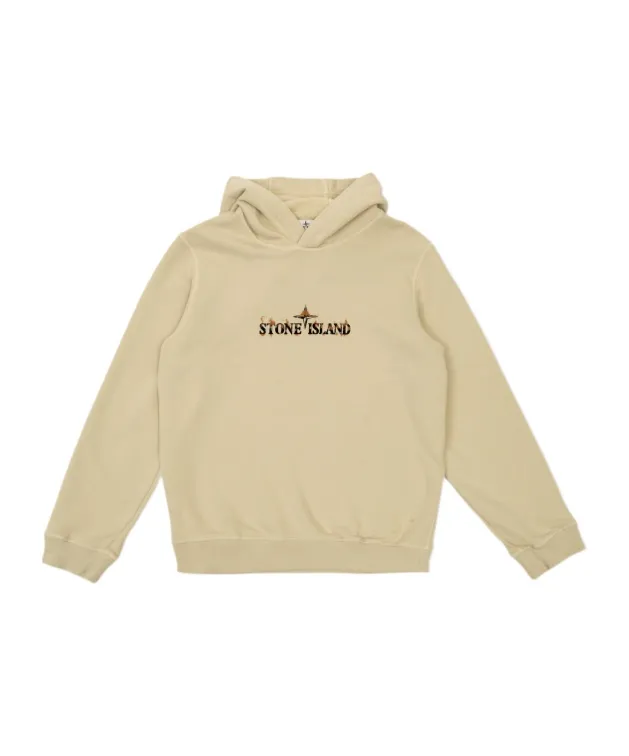 Stone Island Junior Logo Printed Jersey Hoodie