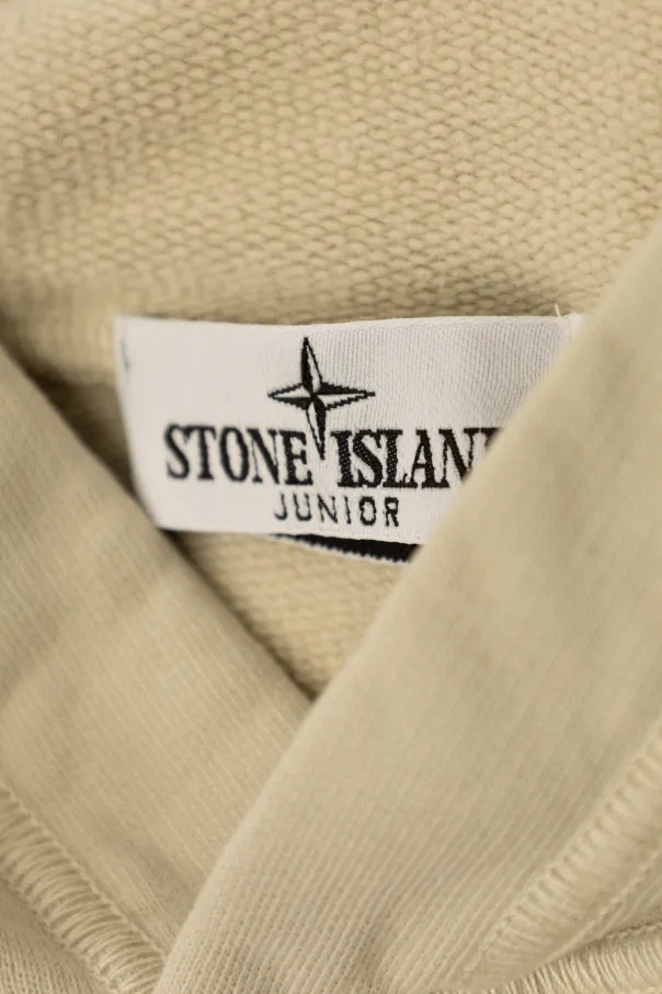 Stone Island Junior Logo Printed Jersey Hoodie