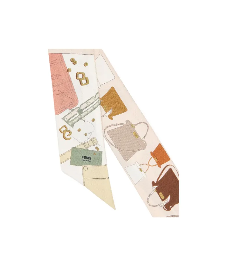 Multicolour Silk Narrow Scarf