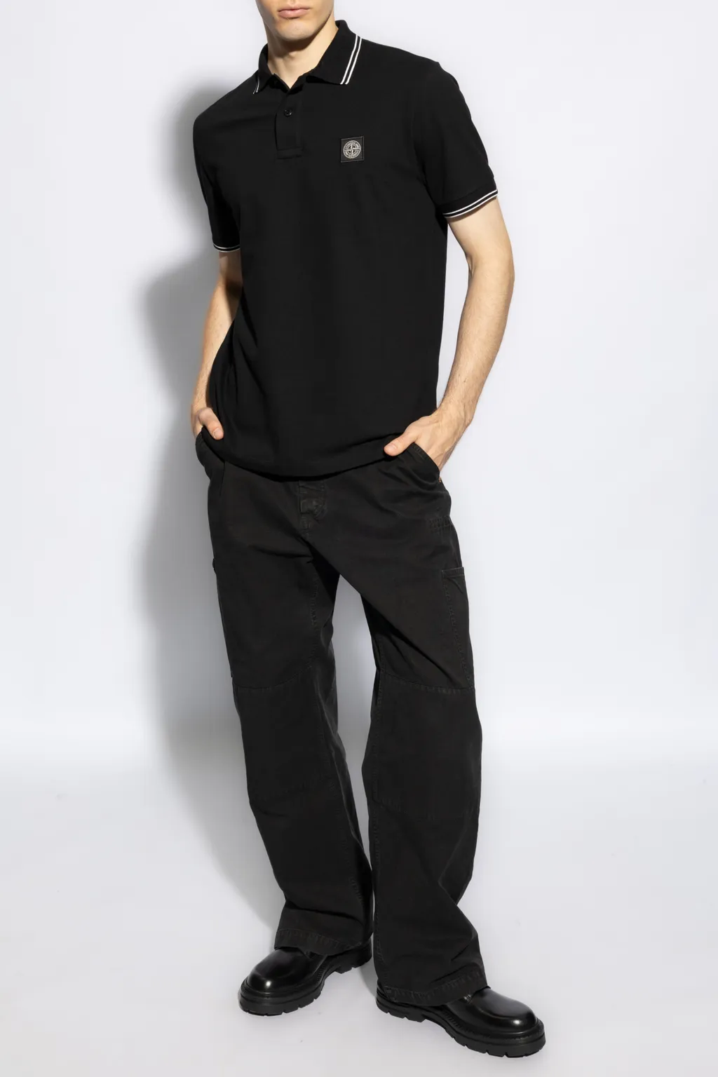 Stone Island Logo Patch Polo Shirt