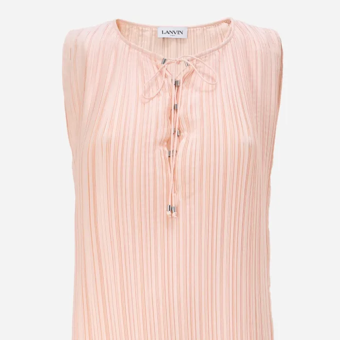 Lanvin Sleeveless Pleated Top