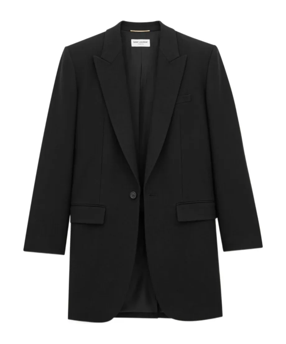 Saint Laurent Single-Breasted Long Jacket