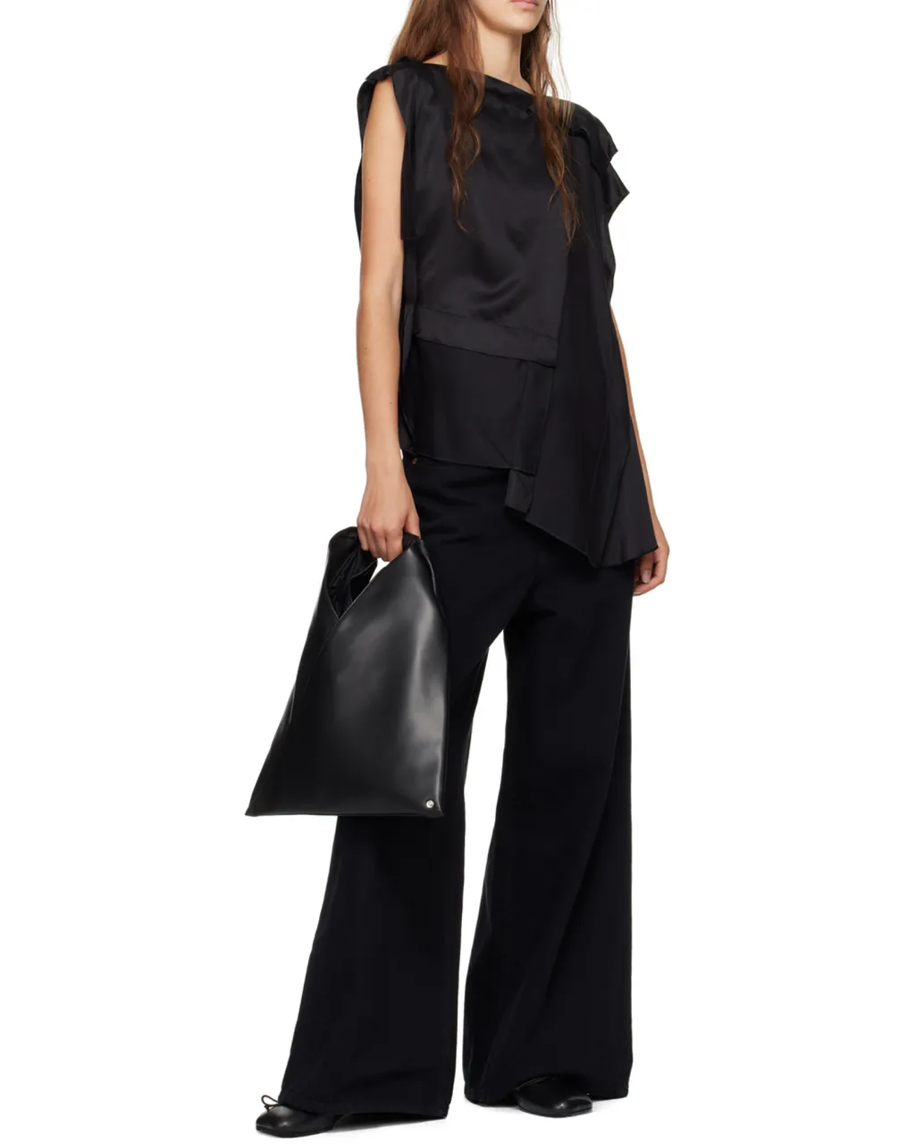 Asymmetric Satin Blouse
