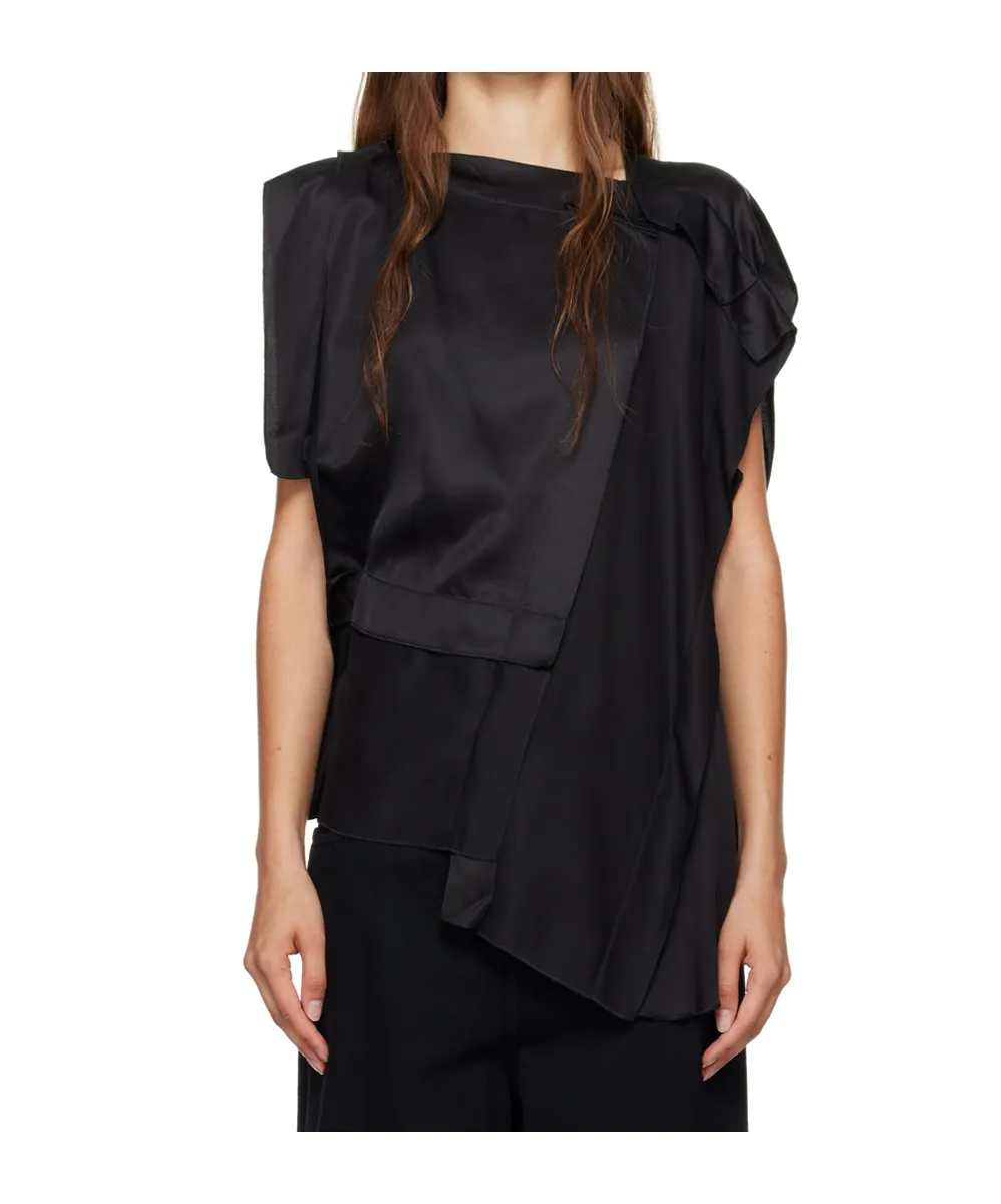 Asymmetric Satin Blouse