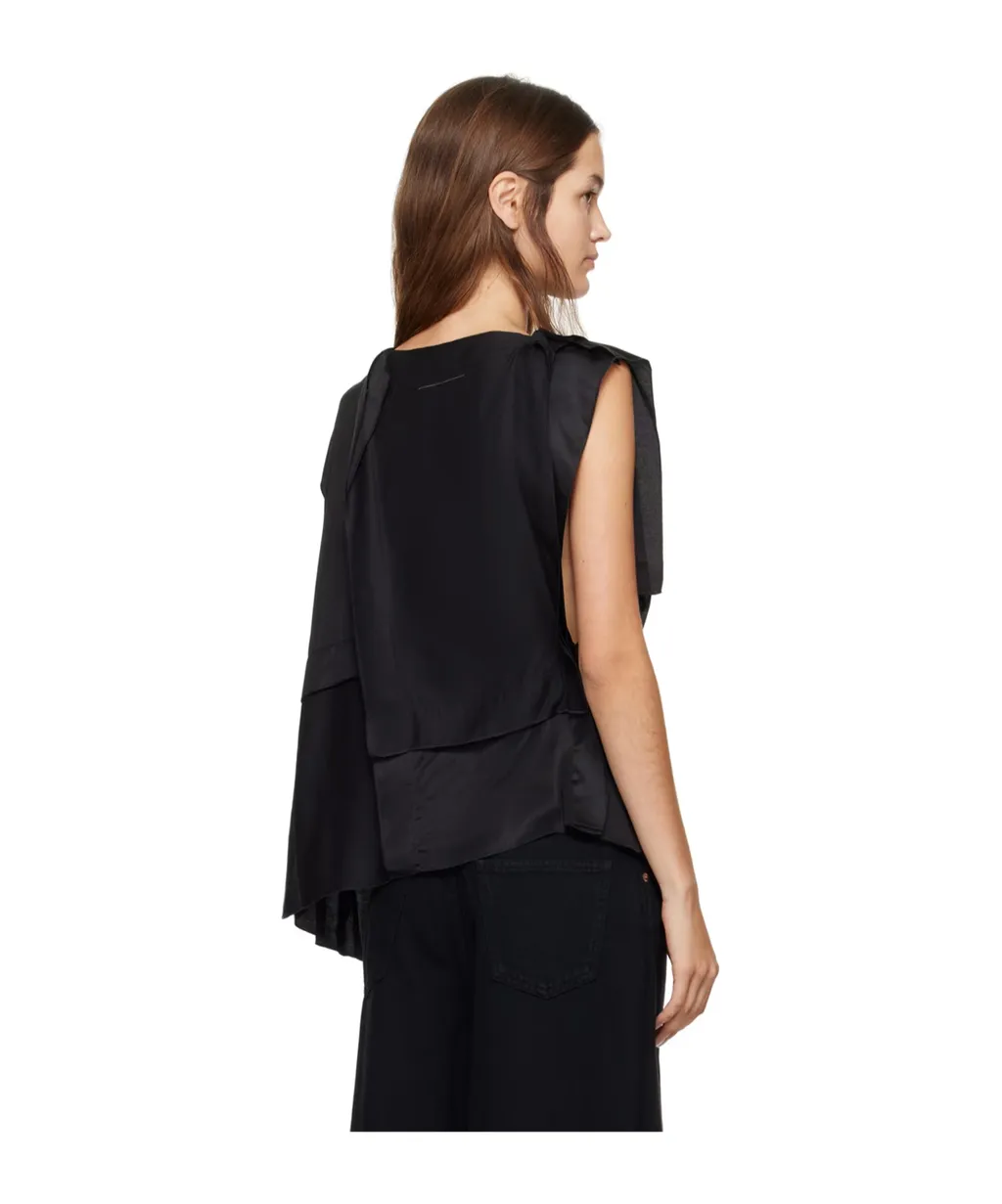Asymmetric Satin Blouse