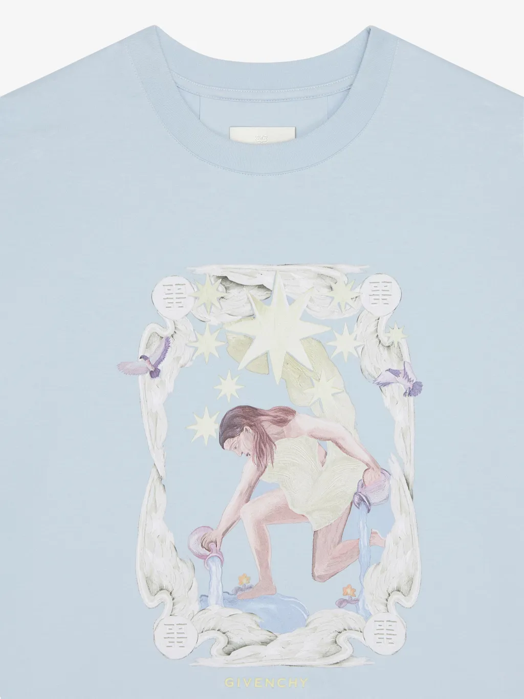 T-Shirt In Cotton Givenchy Aqua Stars