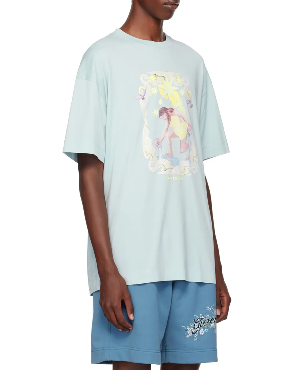 T-Shirt In Cotton Givenchy Aqua Stars