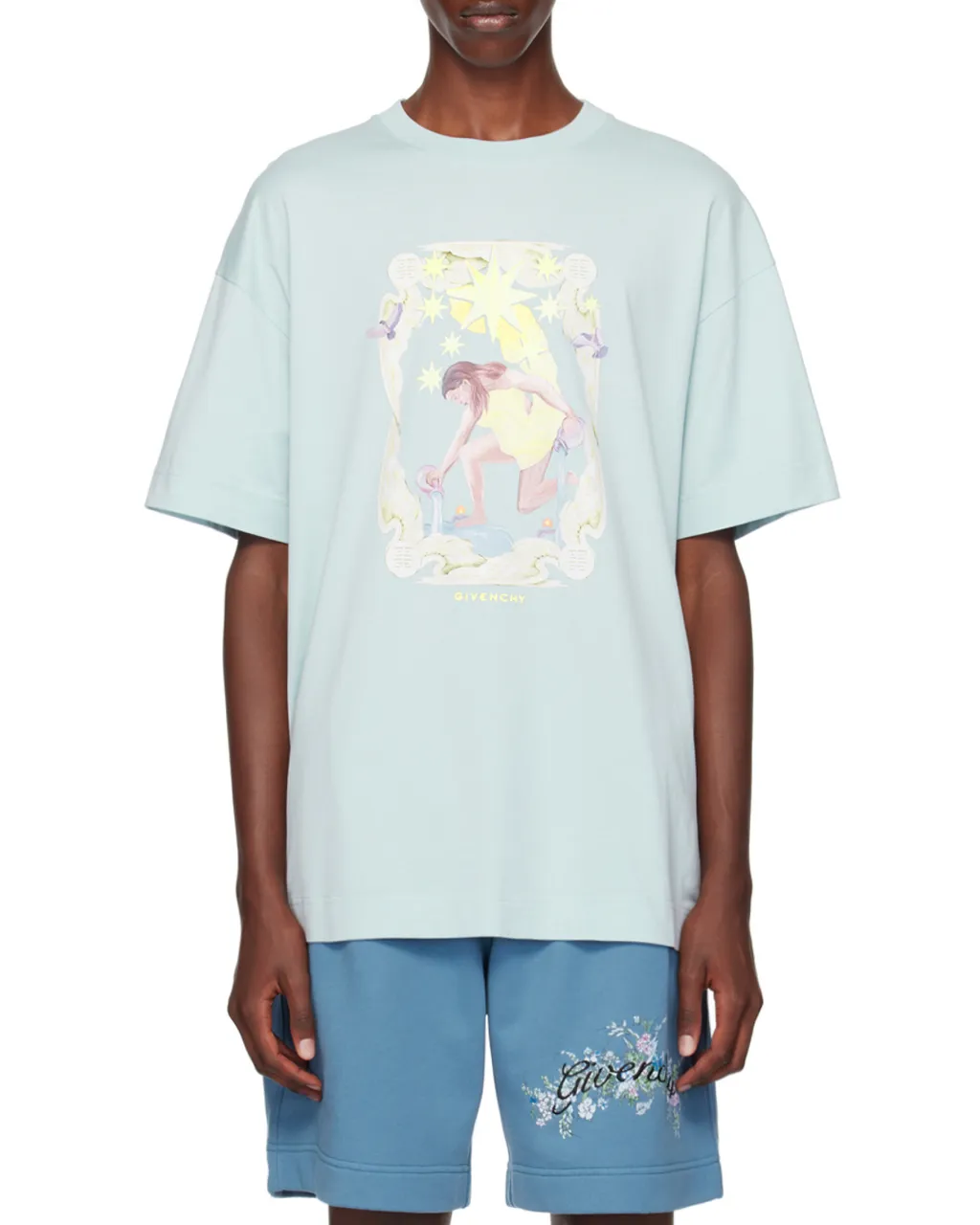 T-Shirt In Cotton Givenchy Aqua Stars