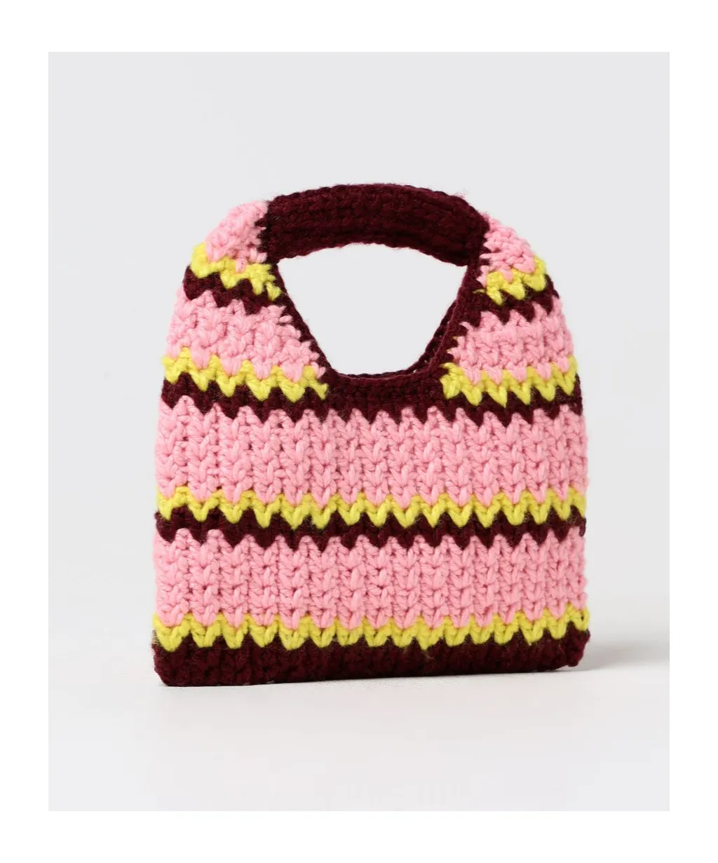 Marni Kids Striped Crochet Tote Bag