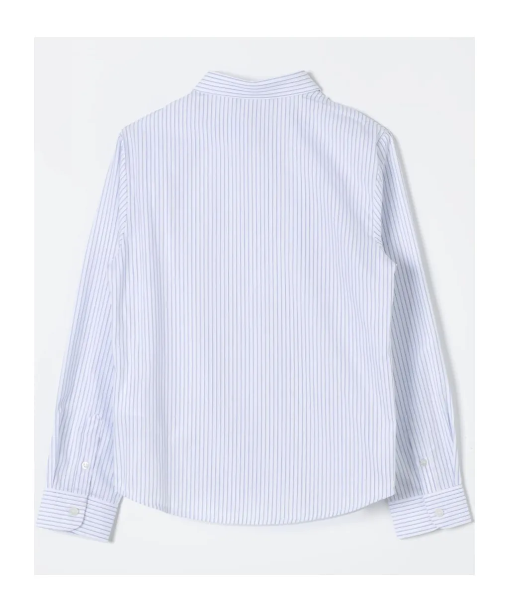 Emporio Armani Kids Logo Embroidered Striped Shirt