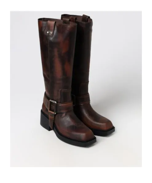 Saddle Calf-Length Boots