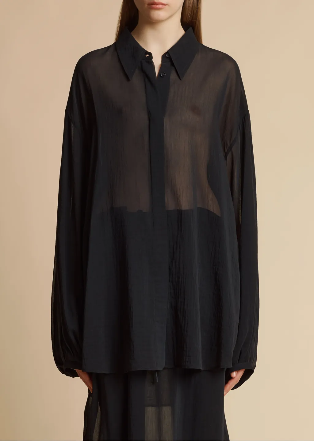 Khaite Long-Sleeved Sheer Top