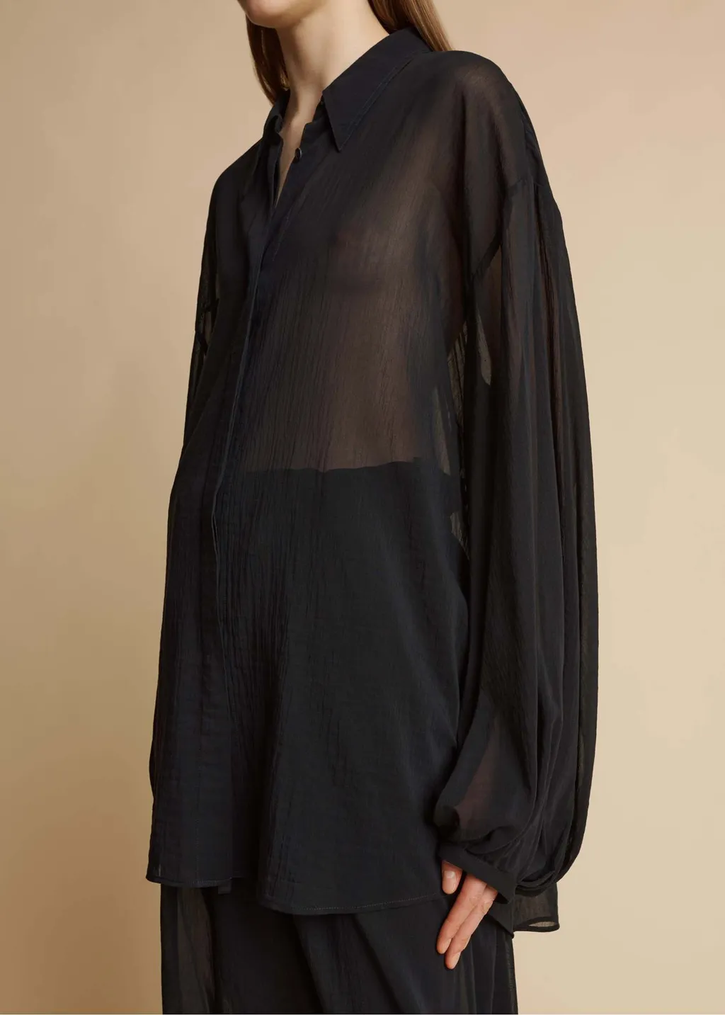 Khaite Long-Sleeved Sheer Top