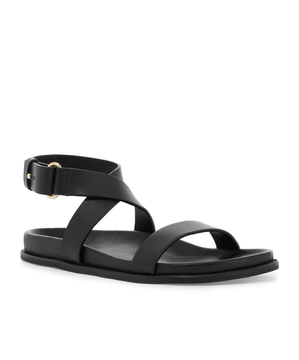 TotÊMe Crossover Strap Detailed Round Toe Sandals