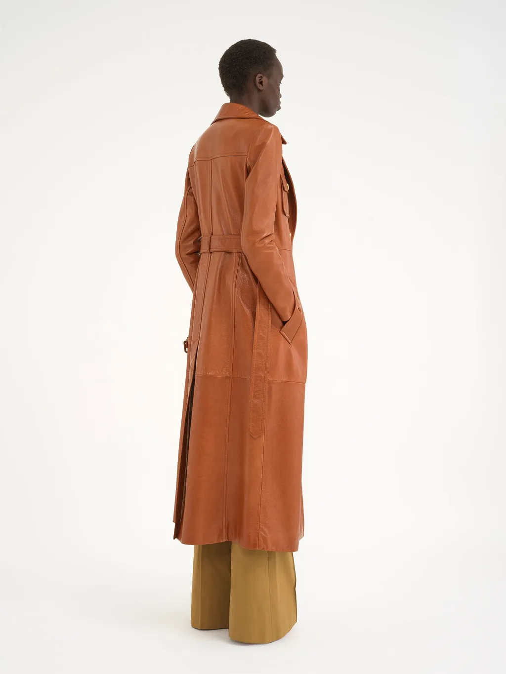 Chloé Belted Utilitarian Leather Trench Coat