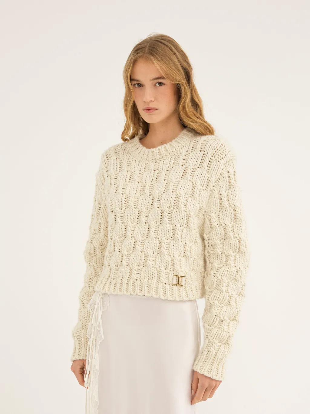 Chloé Cropped Intarsia Knitted Jumper