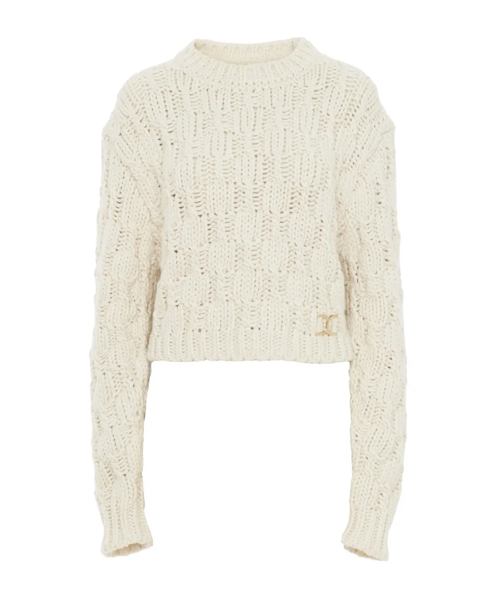 Chloé Cropped Intarsia Knitted Jumper