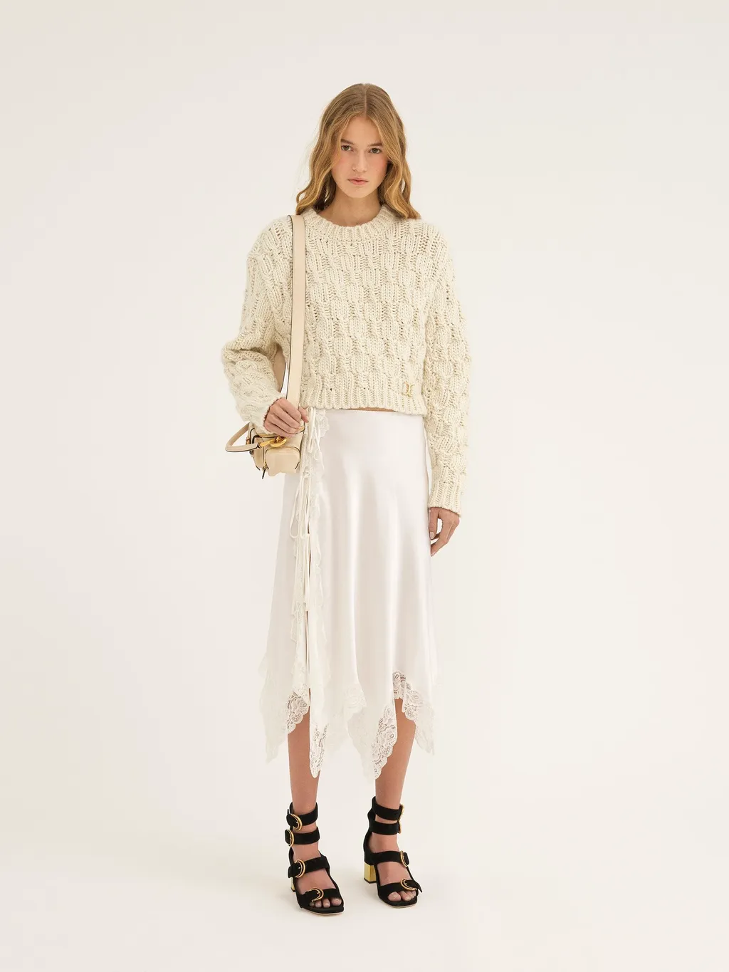 Chloé Cropped Intarsia Knitted Jumper