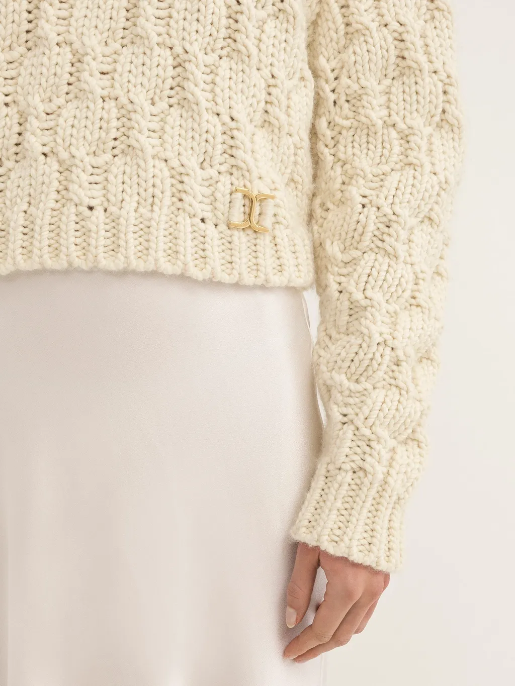 Chloé Cropped Intarsia Knitted Jumper