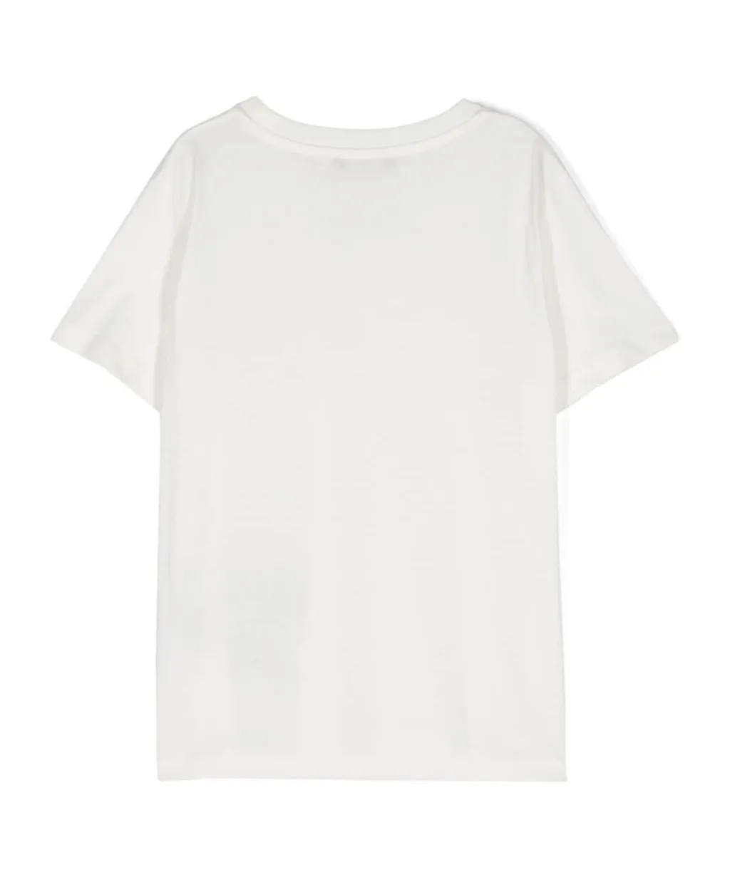 Balmain Kids Logo-Flocked Crewneck T-Shirt