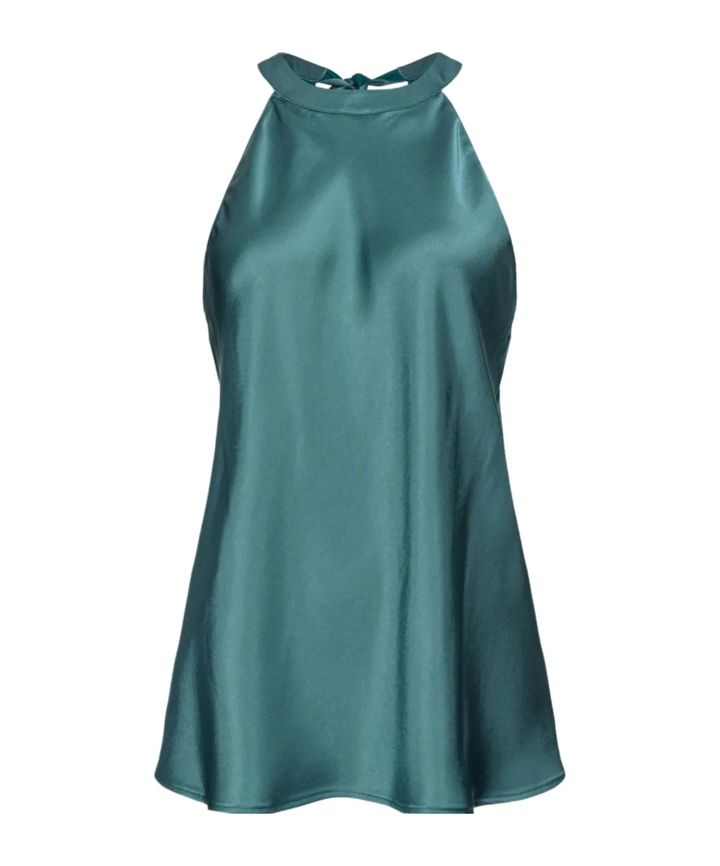 Pinko Bow Detailed Satin Top