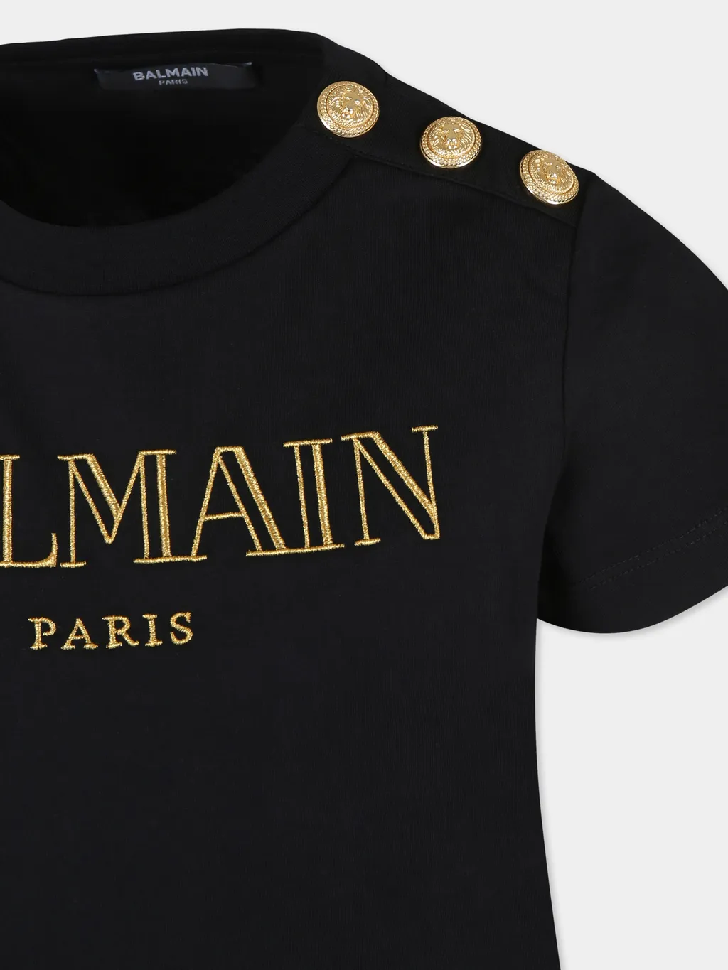 Balmain Kids Press-Stud Fastened Crewneck T-Shirt