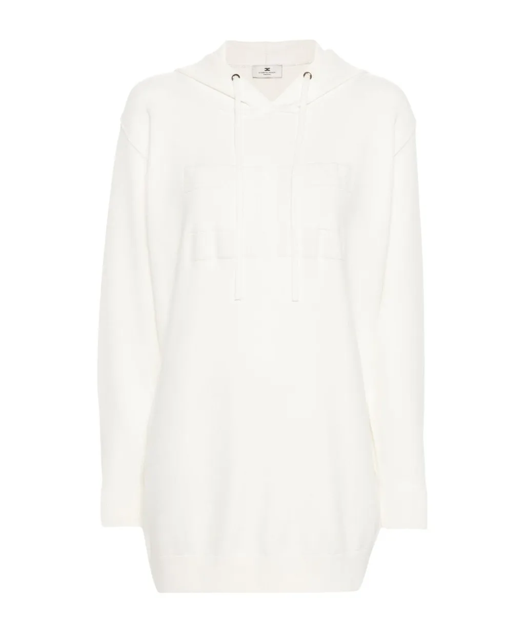 Elisabetta Franchi Logo Embroidered Sweatshirt Dress