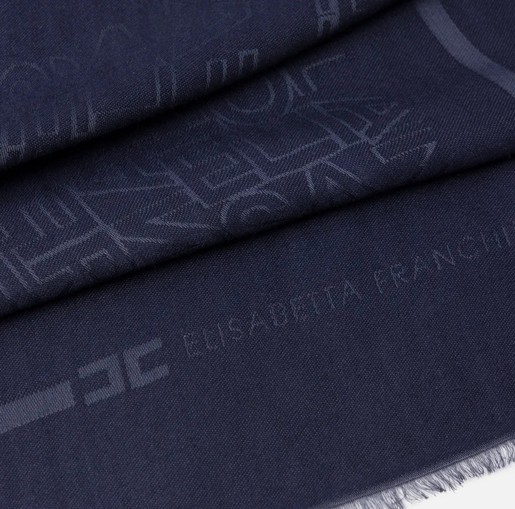 Elisabetta Franchi Jacquard Logo Lettering Square Scarf