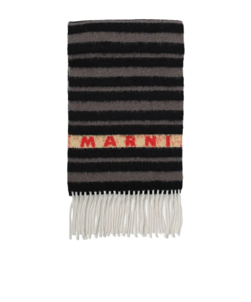 Marni Striped Fringed Scarf