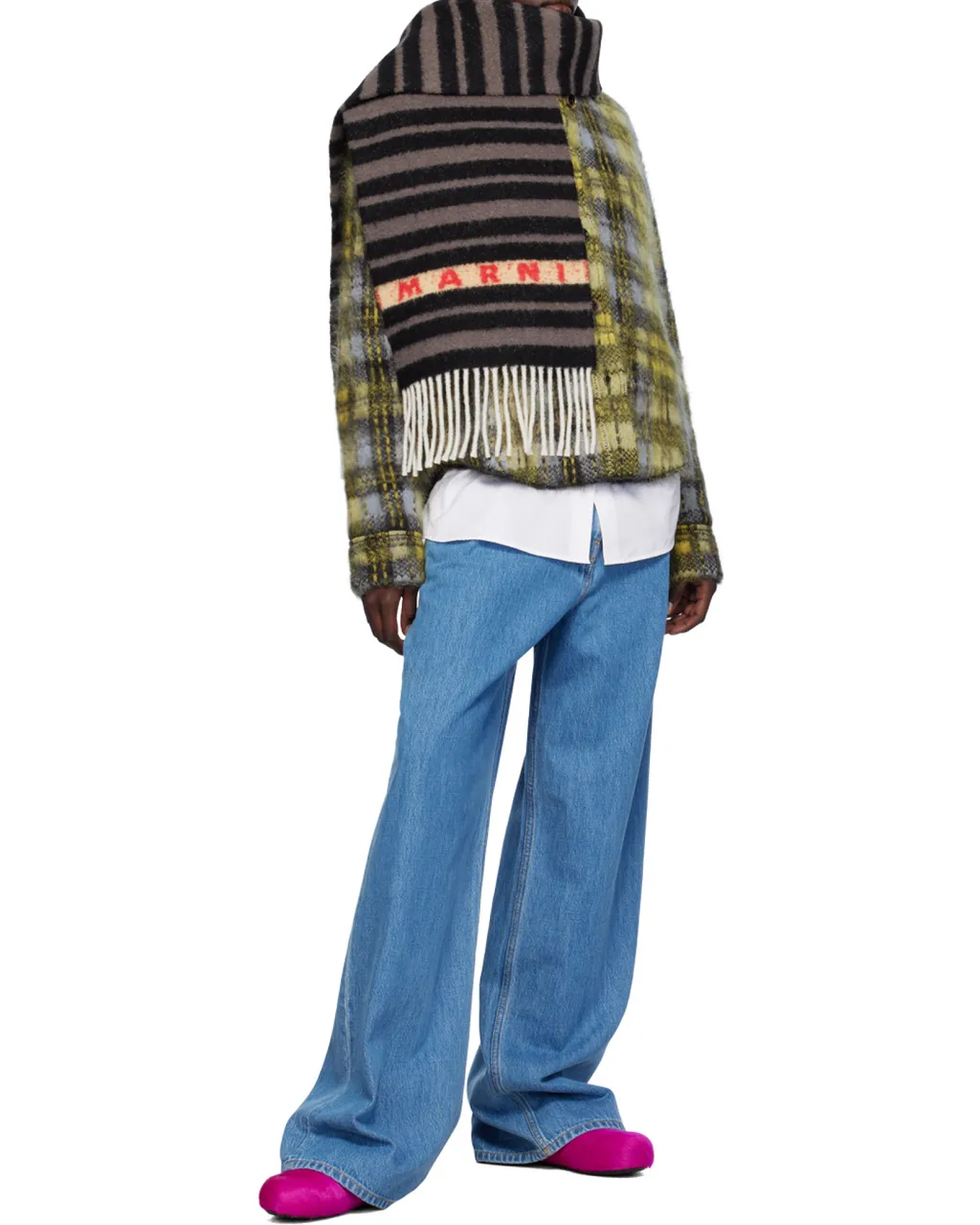 Marni Striped Fringed Scarf