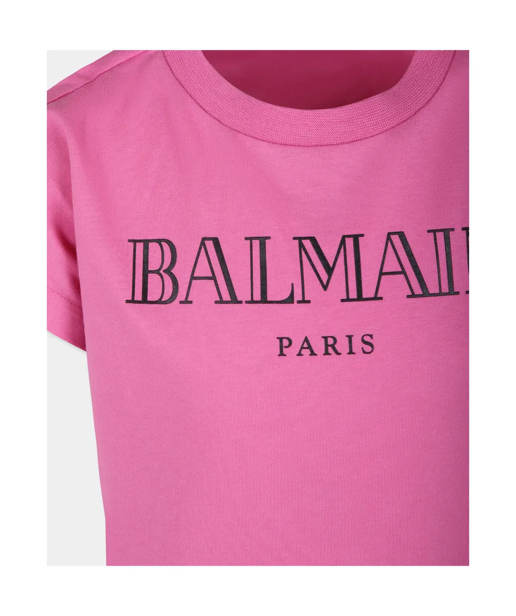 Balmain Kids Logo Printed Crewneck T-Shirt