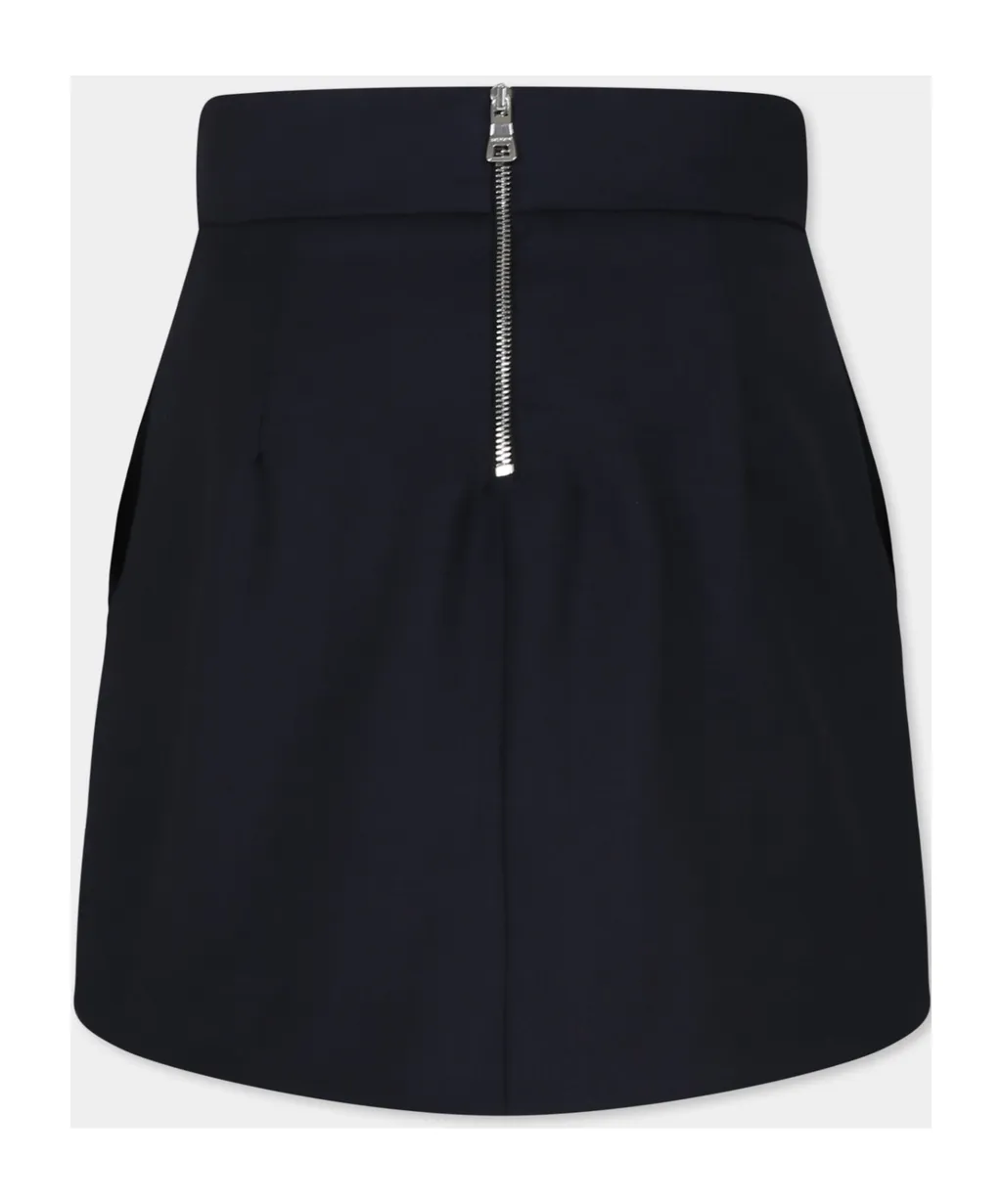 Button-Detail High-Waisted Miniskirt