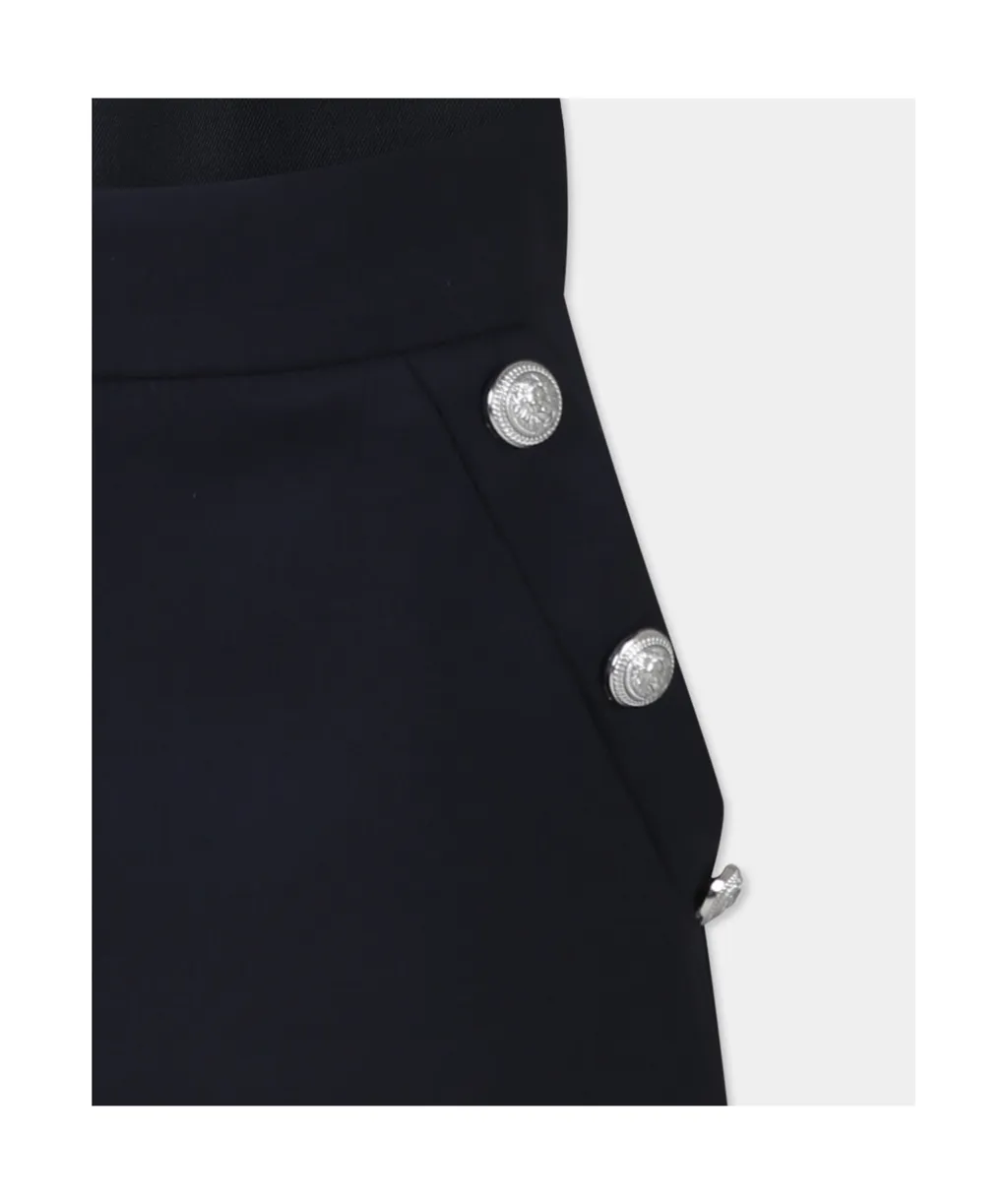 Button-Detail High-Waisted Miniskirt