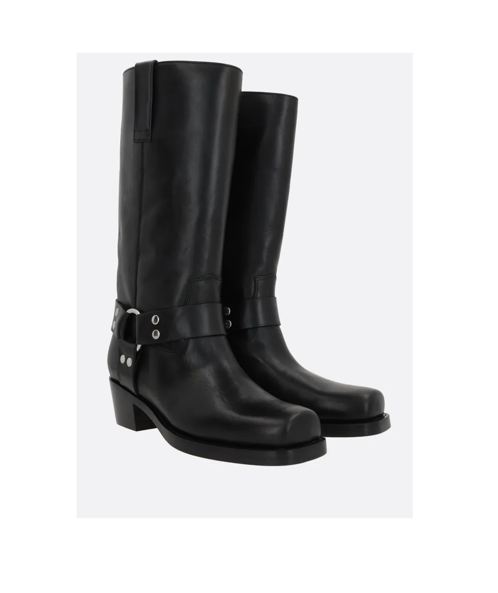 Paris Texas Square Toe Studded Ankle Boots