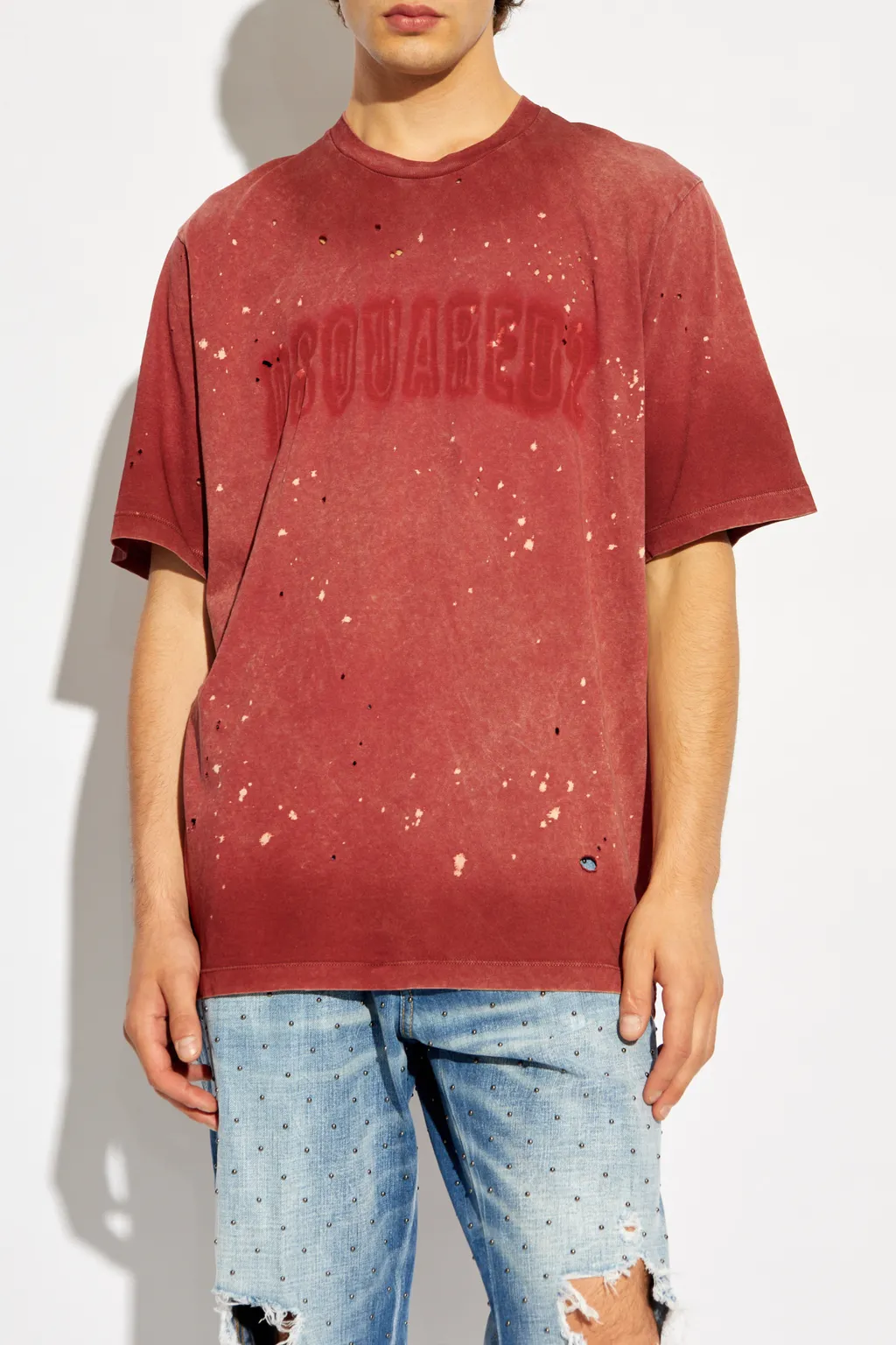 Dsquared2 Distressed Logo Printed T-Shirt
