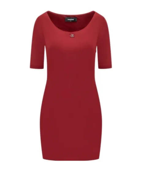 Dsquared2 Logo-Plaque Short-Sleeved Dress