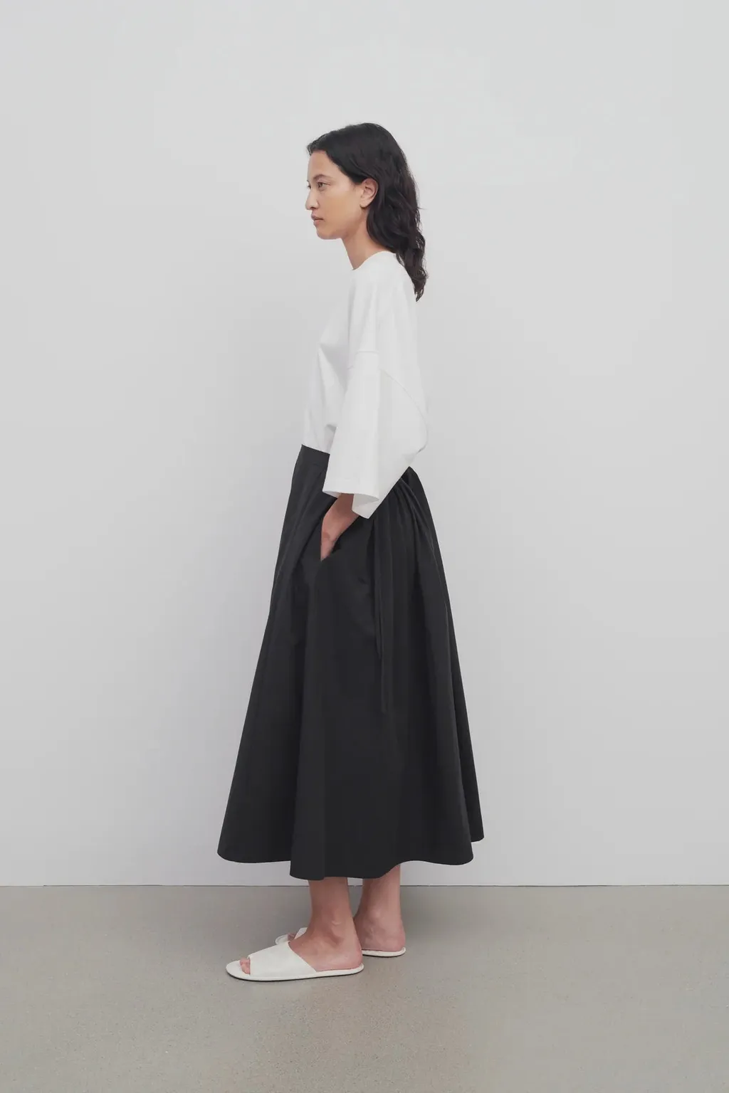 Drawstring Pleated Skirt