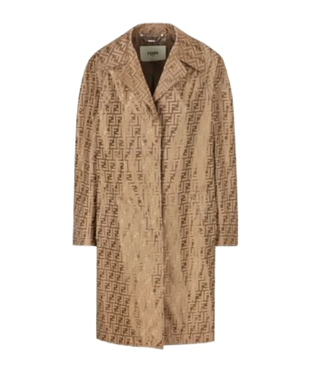 Fendi Ff Printed Long Sleeved Coat