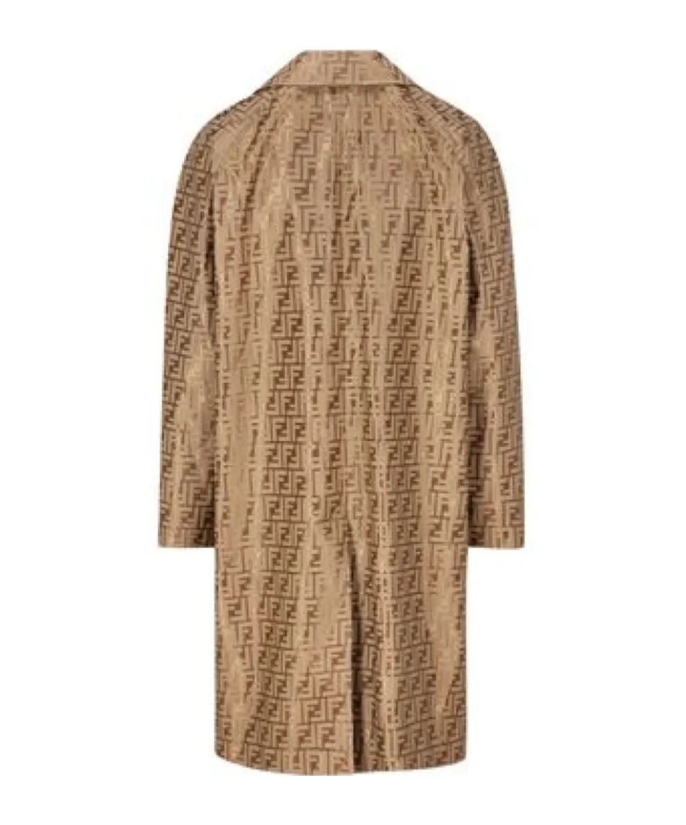Fendi Ff Printed Long Sleeved Coat