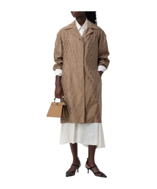 Fendi Ff Printed Long Sleeved Coat