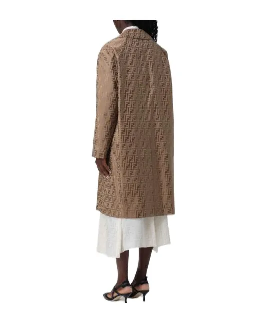 Fendi Ff Printed Long Sleeved Coat
