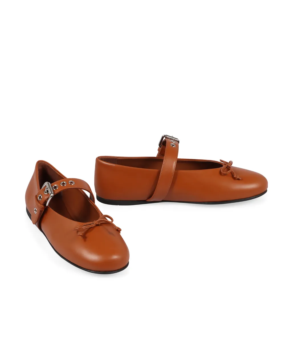 Miu Miu Bow-Detailed Ballerina Shoes