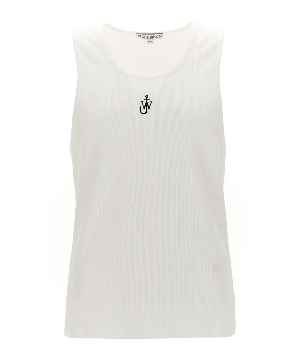 Jw Anderson Anchor Logo-Embroidered Ribbed Tank Top