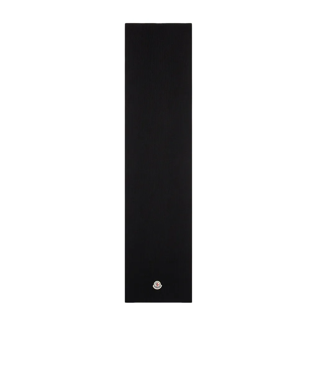 Moncler Logo Patch Knit Scarf
