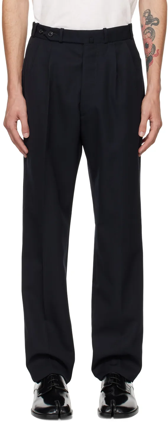 Maison Margiela Pleat Detailed Cropped Trousers
