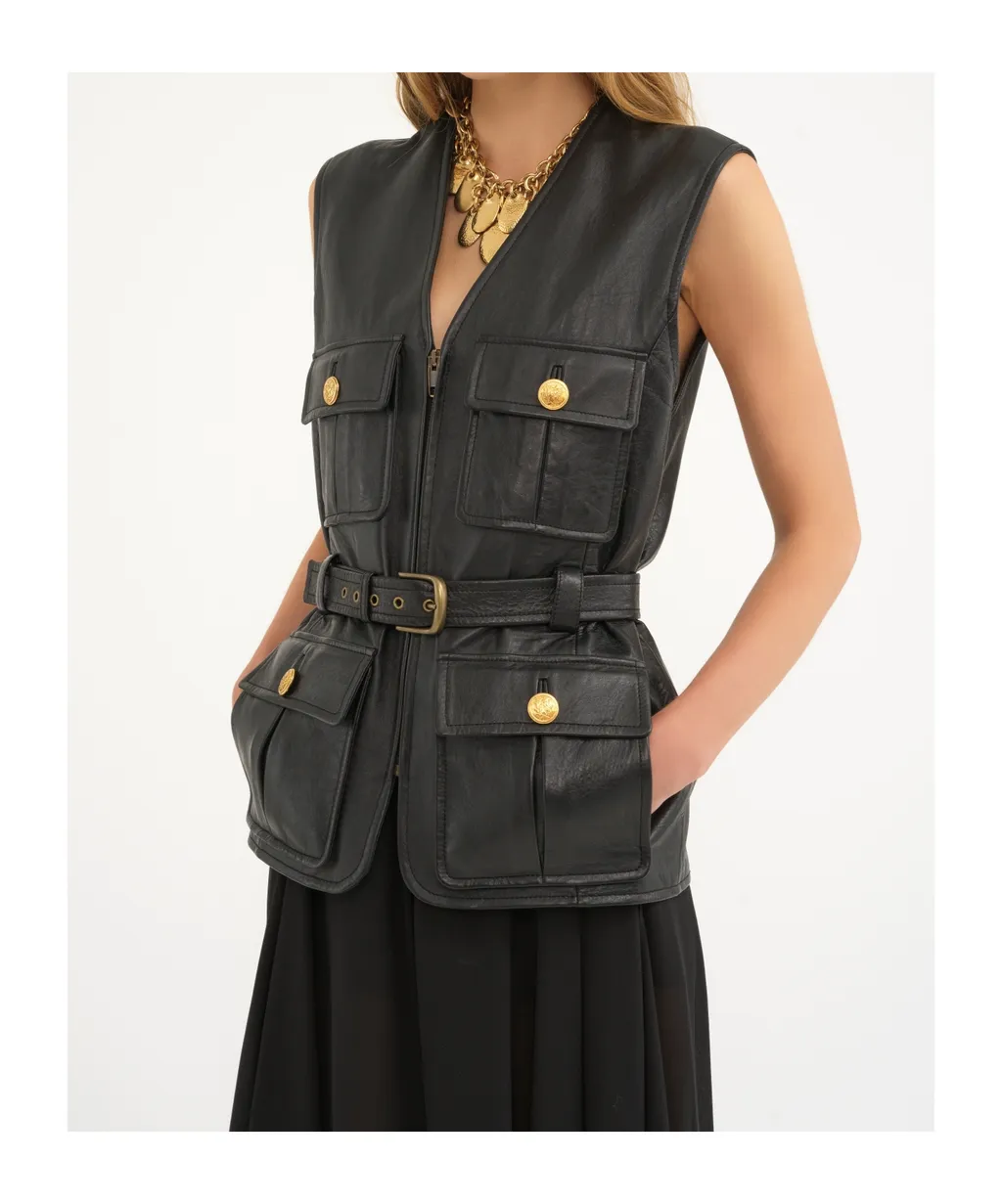 Chloé Belted Sleeveless Jacket
