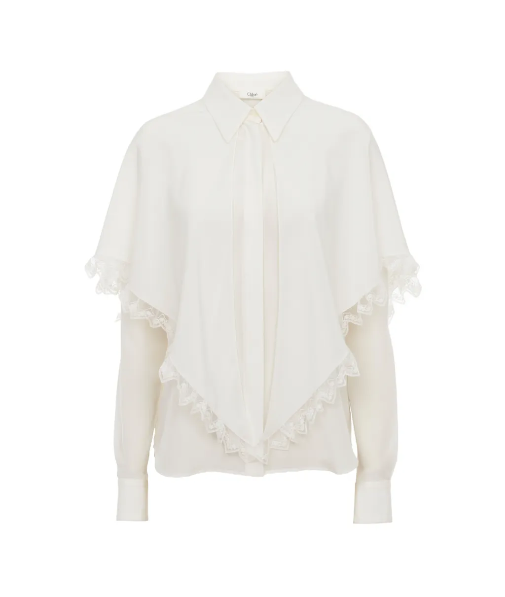 Chloé Knotted Heritage Cape Blouse