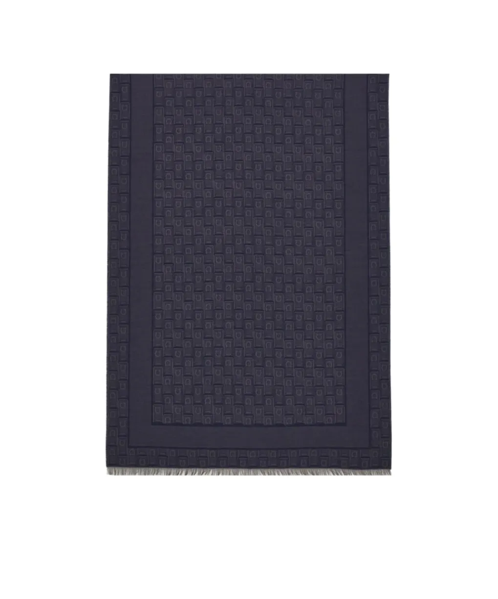Gancini Monogram Jacquard Wool Scarf